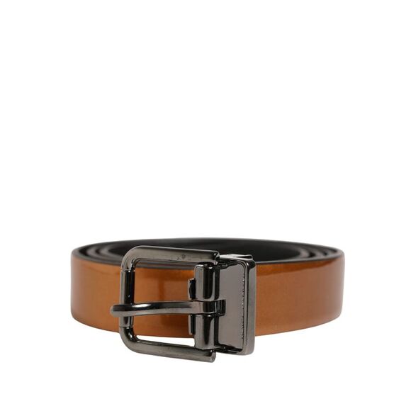 Dolce & Gabbana Men Brown Classic Leather Metal Buckle Men's Belt